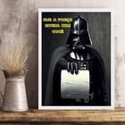 Quadro Banheiro Darth Papel Higiênico 33x24cm - Com Vidro Mol