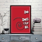 Quadro Banheiro Dê Descarga 24x18cm Moldura:madeira Branca