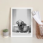 Quadro Banheiro Elefantinho - Hora Do Banho 45x34cm - Com Vid