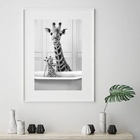 Quadro Banheiro Girafinhas - 60x48cm Moldura Branca