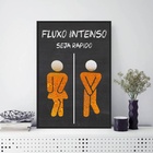 Quadro Banheiro Unissex Bar Fluxo Intenso 45x34cm Moldura:mad