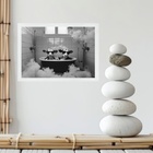 Quadro Banheiro Vacas Tomando Banho 45x34cm - Com Vidro Moldu