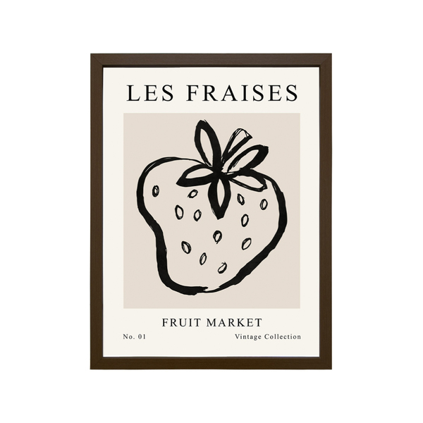 Quadro Bar Les Fraises Marrom com Vidro 30x40cm Outlet dos Quadros