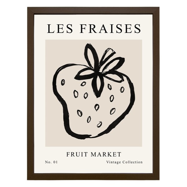 Quadro Bar Les Fraises Marrom com Vidro 30x40cm Outlet dos Quadros