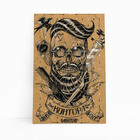 Quadro Barbearia Barber Caveira Retro Canvas 120x80cm