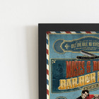 Quadro Barbearia Barber Retro Vintage Moldura Preta 60x40cm