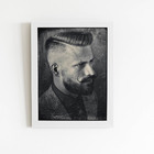 Quadro Barbearia Fotografia Vintage Moldura Branca 60x40cm