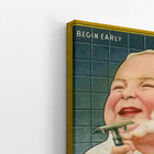 Quadro Barbearia Gillette Bebê Retro Vintage Canvas 120x80cm