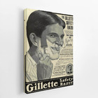 Quadro Barbearia Gillette Retro Vintage Canvas 100x70cm