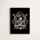 Quadro Barber Shop Shave 24x18cm Moldura:madeira Branca