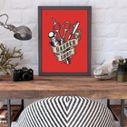 Quadro Barber Shop Tesouras 33x24cm - Com Vidro Moldura:madei