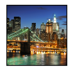 Quadro Barcelona Cidade A Noite Azul 70x70cm Leroy Merlin