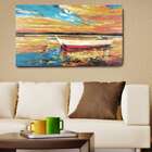 Quadro Barco Vermelho 55x100cm