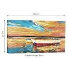 Quadro Barco Vermelho 55x100cm