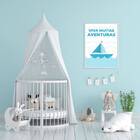 Quadro Barquinho Viva Minhas Aventuras 24x18cm Moldura:madeir