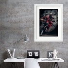 Quadro Basquete Jogador - 60x48cm Moldura Branca