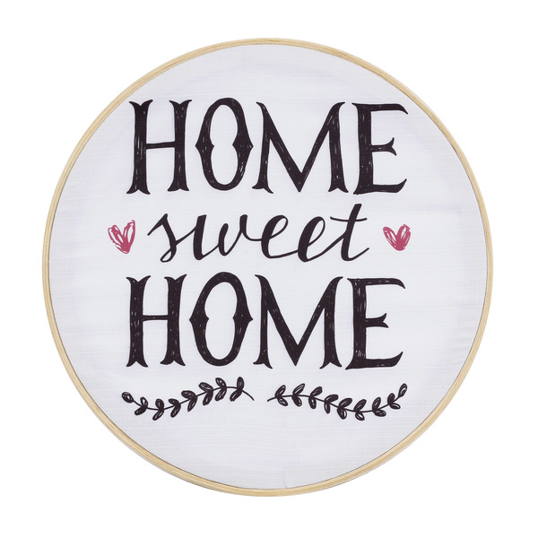 Quadro Bastidor Home Sweet Home Preto E Branco 31x31cm Leroy Merlin