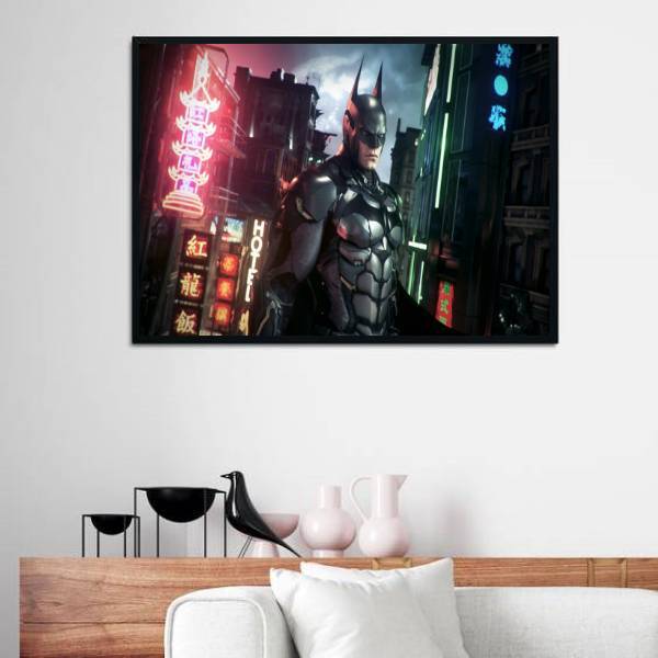 Quadro Batman Luzes Da Cidade 24x18cm - Com Vidro Moldura:mad