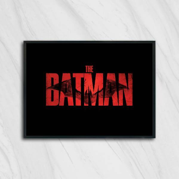 Quadro Batman Preto E Vermelho 33x24cm - Com Vidro Moldura:ma