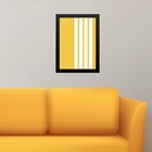 Quadro Bauhaus Amarelo E Branco - Linhas Paralelas 45x34cm -