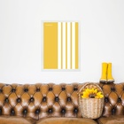 Quadro Bauhaus Amarelo E Branco - Linhas Paralelas 45x34cm Mo