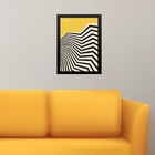Quadro Bauhaus Amarelo E Preto- Curvas 33x24cm Moldura Branca