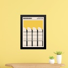 Quadro Bauhaus Amarelo E Preto - Arquitetura 45x34cm - Com Vi