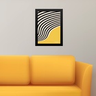 Quadro Bauhaus Amarelo E Preto - Curved Sinuosity 24x18cm - C