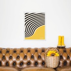 Quadro Bauhaus Amarelo E Preto - Curved Sinuosity 45x34cm - C