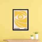 Quadro Bauhaus Amarelo - Eye 24x18cm - Com Vidro Moldura Preta