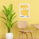 Quadro Bauhaus Amarelo - Eye 24x18cm Moldura Preta