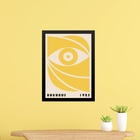 Quadro Bauhaus Amarelo - Eye 45x34cm - Com Vidro Moldura Bran