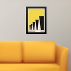 Quadro Bauhaus Amarelo - Factory Roofs 33x24cm - Com Vidro Mo