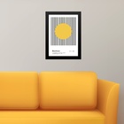 Quadro Bauhaus Amarelo - Moving Circle 45x34cm - Com Vidro Mo