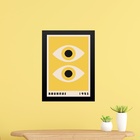 Quadro Bauhaus Amarelo - Olhos 45x34cm Moldura Branca