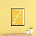 Quadro Bauhaus Amarelo - Tipografia 33x24cm - Com Vidro Moldu