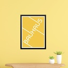 Quadro Bauhaus Amarelo - Tipografia 45x34cm - Com Vidro Moldu