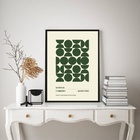 Quadro Bauhaus Arte Verde Escuro 33x24cm - Com Vidro Moldura