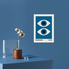 Quadro Bauhaus Azul Olhos -overlapping Eyes 45x34cm - Com Vid