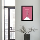 Quadro Bauhaus Bicicleta Rosa 45x34cm Moldura Branca