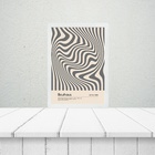 Quadro Bauhaus Cinza- Hypnotic Silk 24x18cm - Com Vidro Moldu