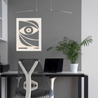 Quadro Bauhaus Cinza - Bauhaus Eye 45x34cm Moldura Branca