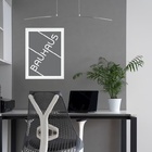 Quadro Bauhaus Cinza E Branco - Tipografia 33x24cm - Com Vidr