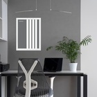 Quadro Bauhaus Cinza - Linhas Paralelas 33x24cm - Com Vidro M