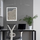 Quadro Bauhaus Cinza Preto - Angulos 33x24cm Moldura Preta