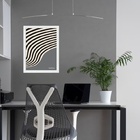 Quadro Bauhaus Cinza Preto - Curved Sinuosity 45x34cm Moldura