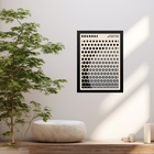 Quadro Bauhaus Cinza - Solar Mesh 33x24cm - Com Vidro Moldura