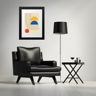 Quadro Bauhaus Cores Primárias - 60x48cm Moldura Preta