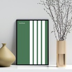 Quadro Bauhaus Green Minimalist Poster 45x34cm Moldura Preta