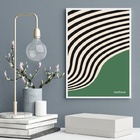 Quadro Bauhaus Green Poster - Curved Sinuosity 45x34cm - Com